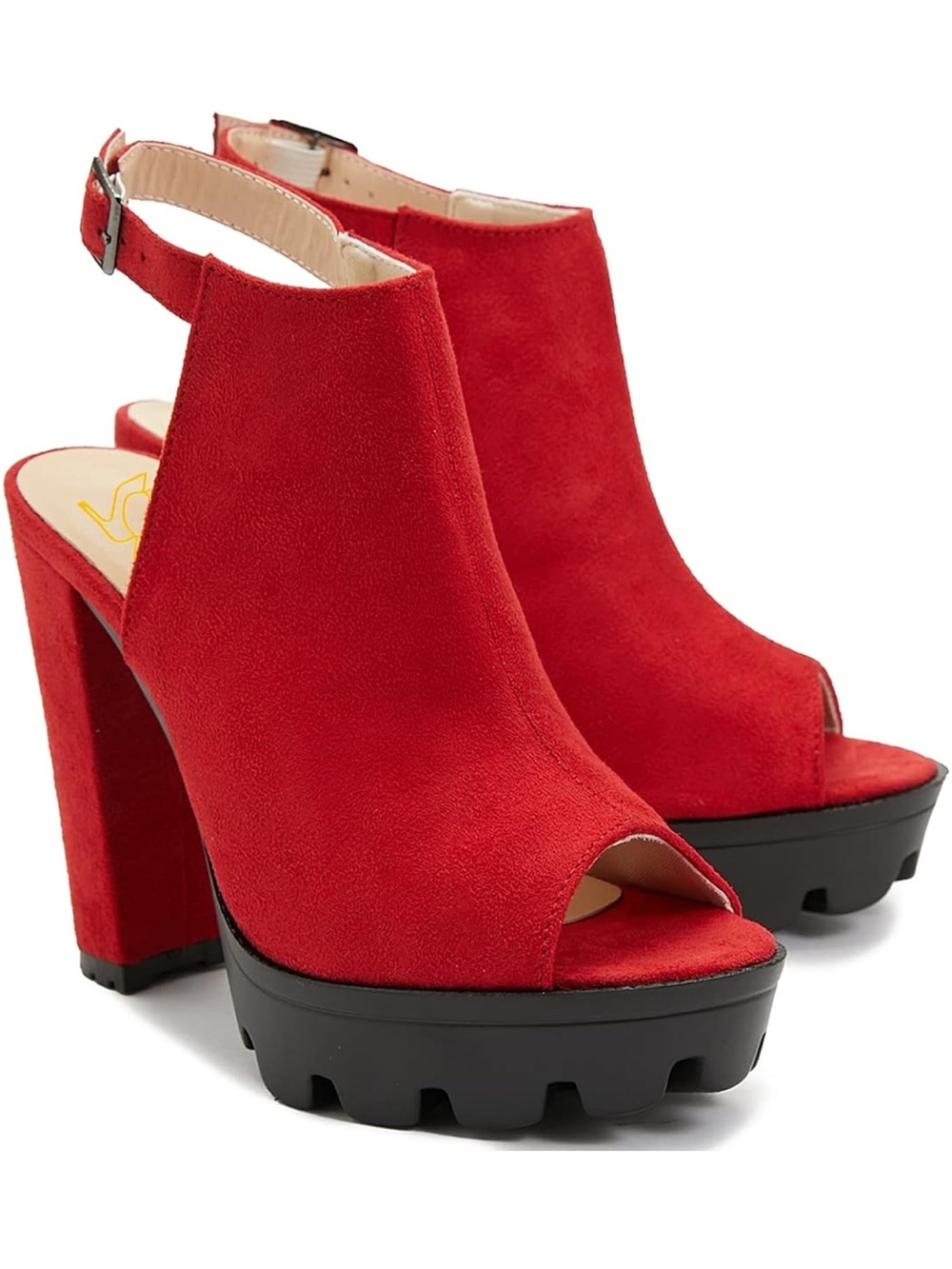 Women Platform Ankle Boots Open Peep Toe Chunky Block High Heel Platform